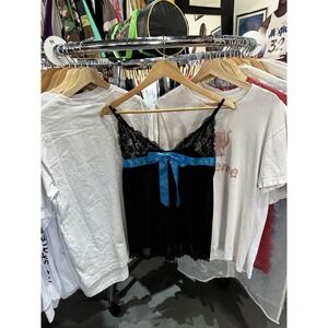 Y2K Victoria's Secret Pleated Semi Sheer Babydoll Top Size Medium